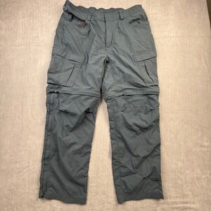REI Co-op Mens Convertible Hiking Cargo Pants Gray 38x30 Zip Off Shorts Stretch